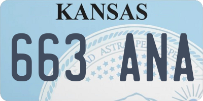 KS license plate 663ANA