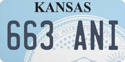 KS license plate 663ANI