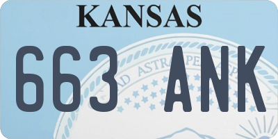 KS license plate 663ANK