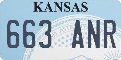KS license plate 663ANR