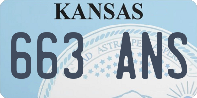 KS license plate 663ANS