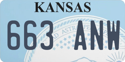 KS license plate 663ANW
