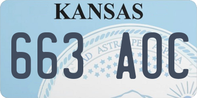 KS license plate 663AOC