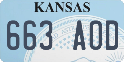 KS license plate 663AOD