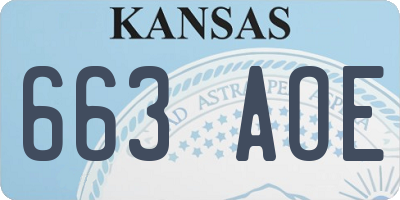 KS license plate 663AOE