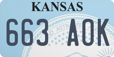 KS license plate 663AOK