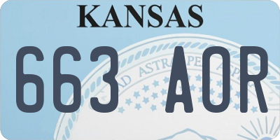 KS license plate 663AOR