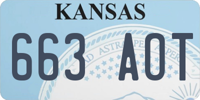 KS license plate 663AOT