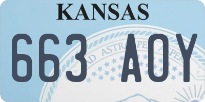 KS license plate 663AOY