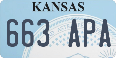 KS license plate 663APA