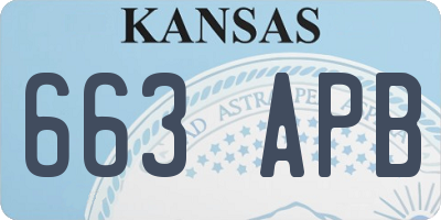 KS license plate 663APB