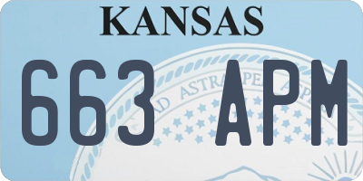 KS license plate 663APM