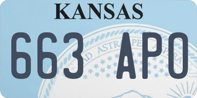 KS license plate 663APO
