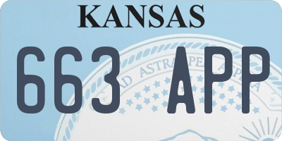KS license plate 663APP