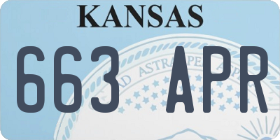 KS license plate 663APR