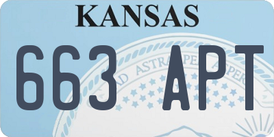 KS license plate 663APT