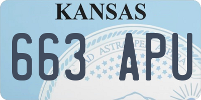 KS license plate 663APU