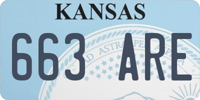 KS license plate 663ARE