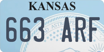 KS license plate 663ARF
