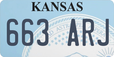 KS license plate 663ARJ