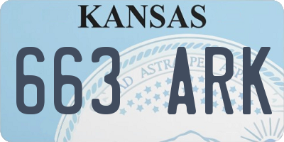 KS license plate 663ARK