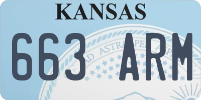 KS license plate 663ARM