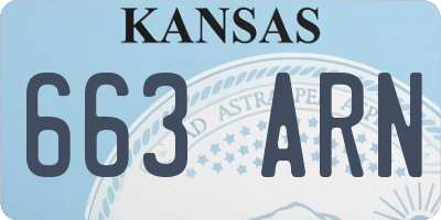 KS license plate 663ARN