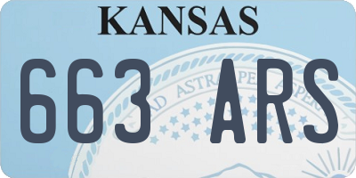 KS license plate 663ARS