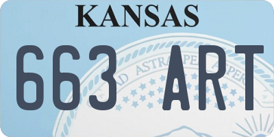 KS license plate 663ART
