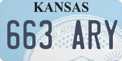 KS license plate 663ARY