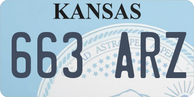 KS license plate 663ARZ
