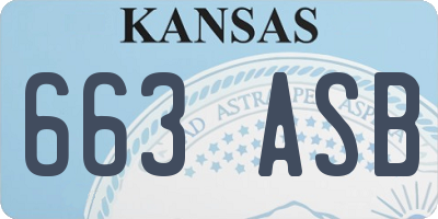 KS license plate 663ASB
