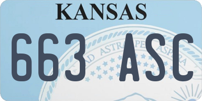 KS license plate 663ASC