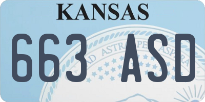 KS license plate 663ASD