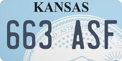 KS license plate 663ASF