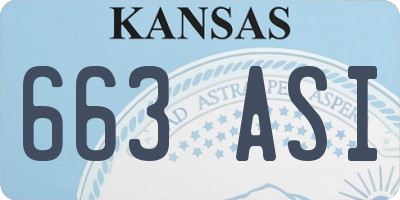 KS license plate 663ASI
