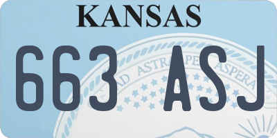 KS license plate 663ASJ