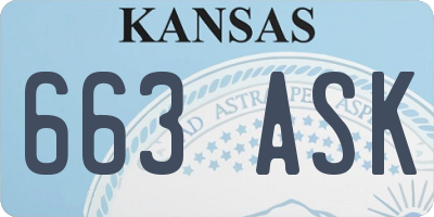 KS license plate 663ASK