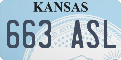 KS license plate 663ASL