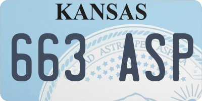 KS license plate 663ASP