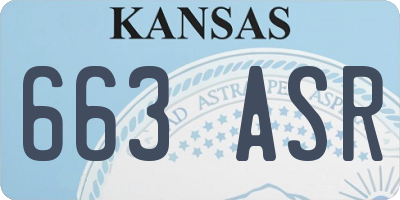 KS license plate 663ASR