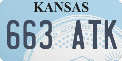 KS license plate 663ATK