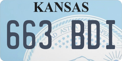 KS license plate 663BDI
