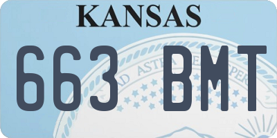KS license plate 663BMT