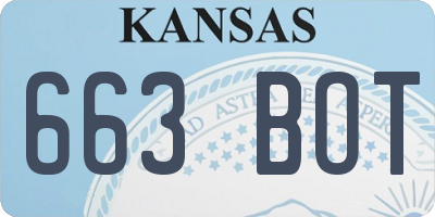 KS license plate 663BOT