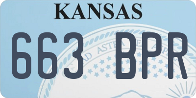 KS license plate 663BPR