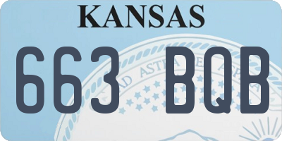 KS license plate 663BQB