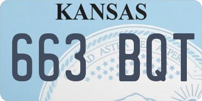 KS license plate 663BQT