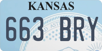 KS license plate 663BRY