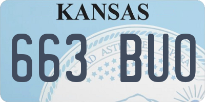 KS license plate 663BUO